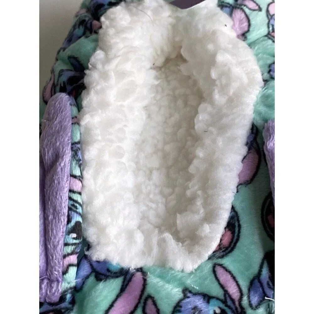 Disney Stitch Slipper Cozy Socks Disney Fuzzy Babba Faux Fur Women’s Sz 8-10 NEW